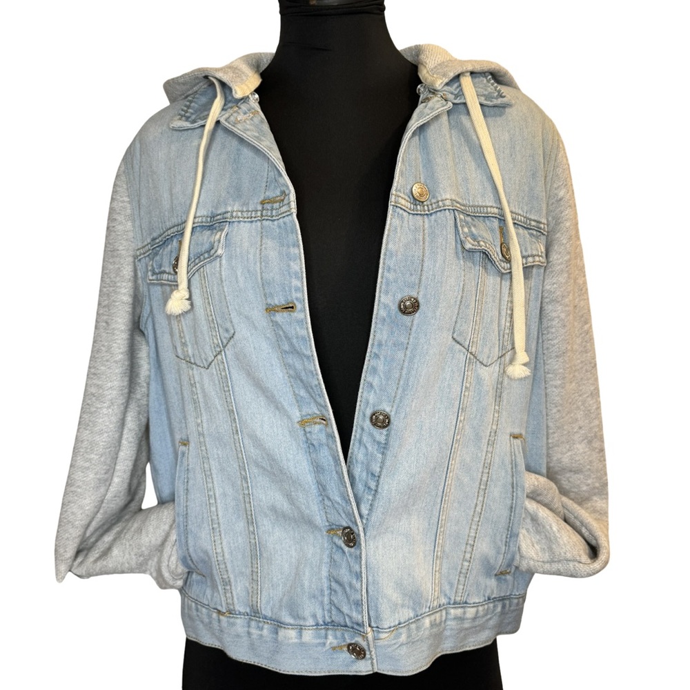 Forever 21 Denim Jacket with Removable Hoodie